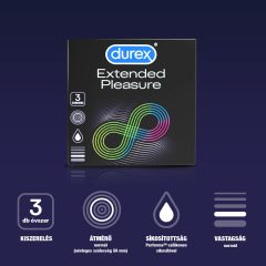 Durex Extended Pleasure - óvszer (3db)