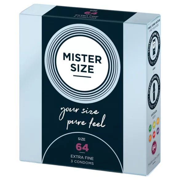 Mister Size - vékony óvszer, extra nagy méret (64 mm, 3 db)