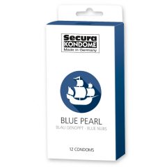 Secura Blue Pearl - gyöngyös kék óvszerek (12db)