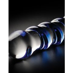 Icicles No. 5 - spirális üveg dildó (áttetsző-kék)