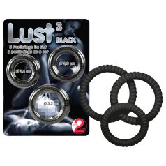 You2Toys - Lust péniszgyűrű trió - fekete You2Toys - Lust péniszgyűrű trió - fekete