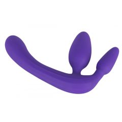 Tripla, tartópánt nélküli felcsatolható dildó (lila)
