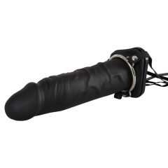 Inflatable Strap-On - üreges, szilikon dildó (fekete)