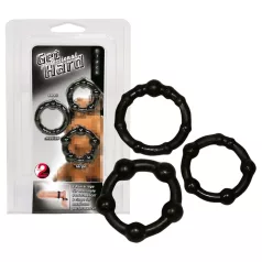   You2Toys - Légy kemény! péniszgyűrű szett (fekete, 3 db)