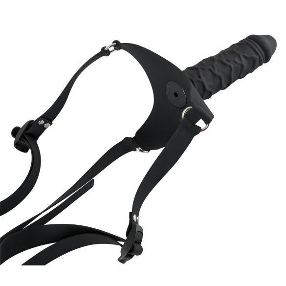 You2Toys - Silicone Strap-On - felcsatolható dildó (fekete)
