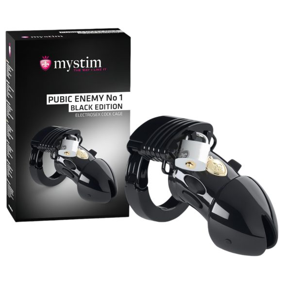 mystim Black Edition PUBIC ENEMY No 1 - elektro pénisz ketrec