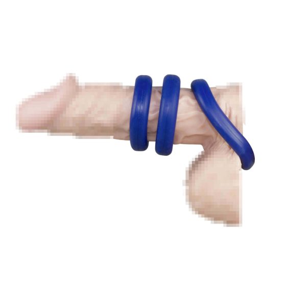 You2Toys - Vastagfalú szilikongyűrű trió (kék)