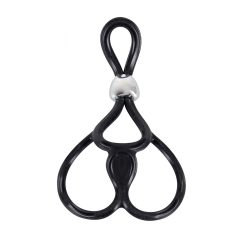   You2Toys - Tripla, állítható pénisz- és heregyűrű (fekete)