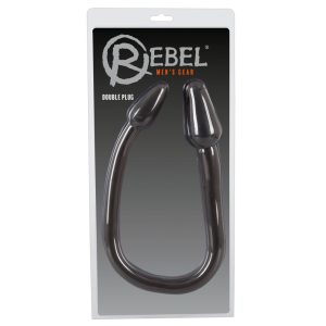 Rebel Double Plug - dupla kúp anál dildó (fekete)