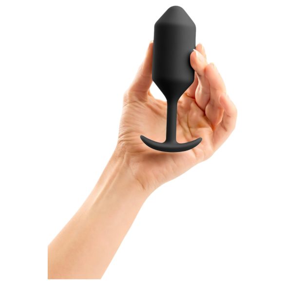 b-vibe Snug Plug 3 - dupla golyós butt plug (180g) - fekete