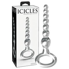 Icicles No. 67 - gömbös üveg dildó (átlátszó)