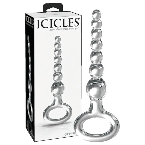 Icicles No. 67 - gömbös üveg dildó (átlátszó)
