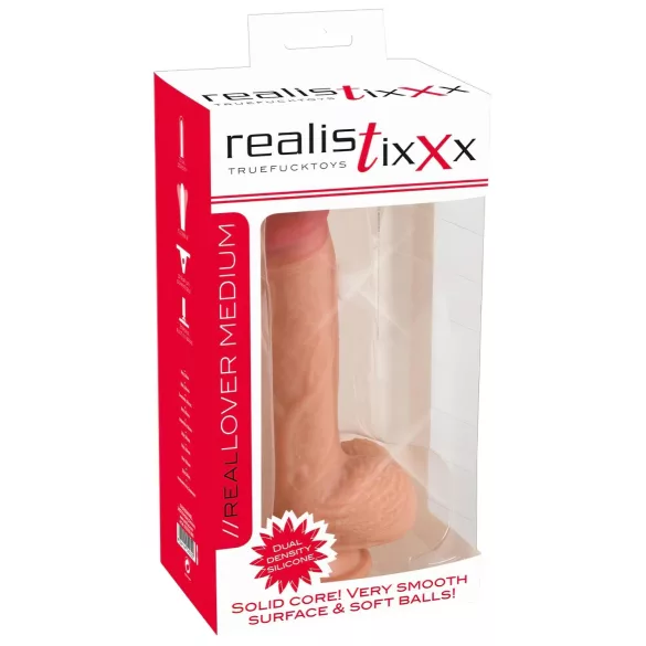 realistixxx - tapadókorongos élethű dildó (22cm) - natúr