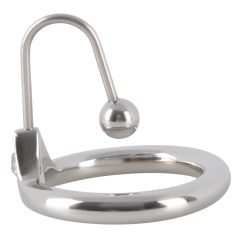   Penisplug - csillogó makkgyűrű gömbös húgycsőtágítóval (ezüst)