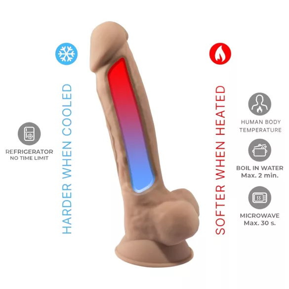 Silexd 7 - tapadókorongos dildó - 17,5cm (natúr)