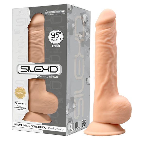 Silexd 9,5 - tapadókorongos dildó - 24cm (natúr)