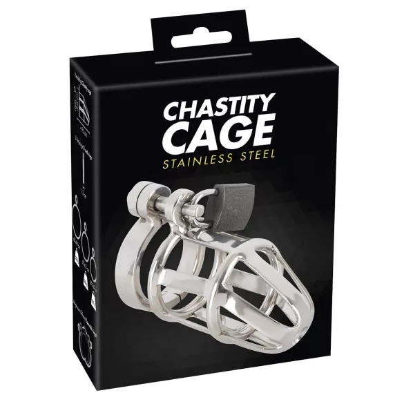 You2Toys Chastity Cage - fém péniszketrec lakattal, férfi erényöv