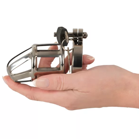 You2Toys Chastity Cage - fém péniszketrec lakattal, férfi erényöv