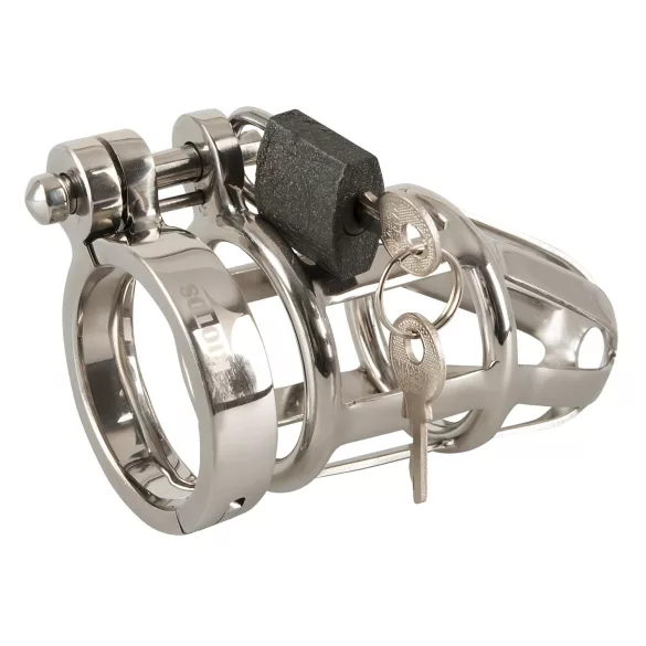 You2Toys Chastity Cage - fém péniszketrec lakattal, férfi erényöv