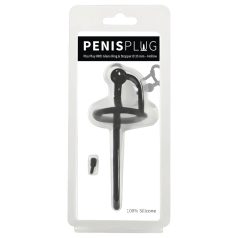 Penisplug - szilikon dilátor makkgyűrűvel (0,6mm) - fekete   Penisplug - szilikon dilátor makkgyűrűvel (0,6mm) - fekete