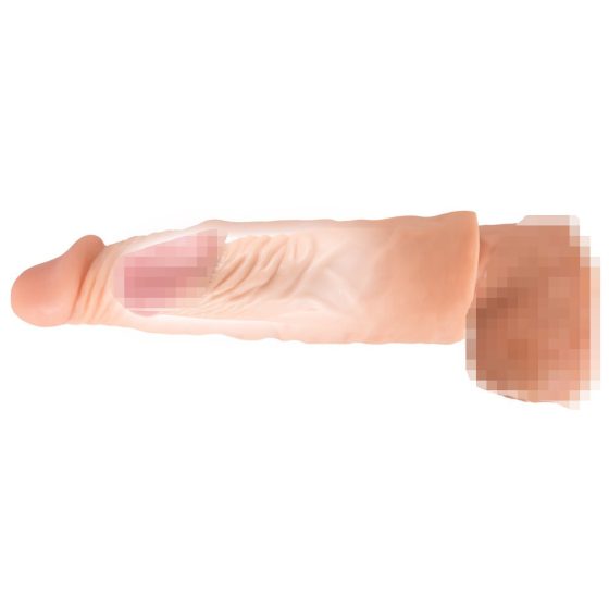 Nature Skin - hosszabbító, vastagító péniszköpeny (19,5cm)