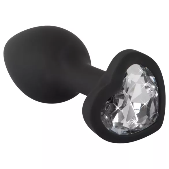 You2Toys Anal Plug - fehér köves anál plug (fekete)