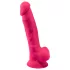 Silexd 7 - tapadókorongos, herés dildó - 17,5 cm (pink)
