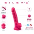 Silexd 7 - tapadókorongos, herés dildó - 17,5 cm (pink)