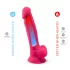 Silexd 7 - tapadókorongos, herés dildó - 17,5 cm (pink)