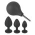 Black Velvets - anál plug szett (4 részes) - fekete