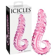 Icicles No. 24 - bordázott nyelv üveg dildó (pink) Icicles No. 24 - bordázott nyelv üveg dildó (pink)