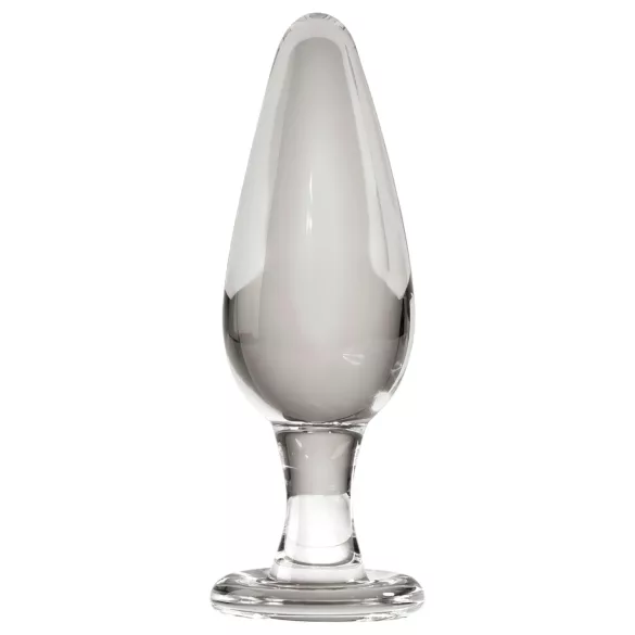 Icicles No. 26 - kúpos, üveg anál plug (átlátszó)