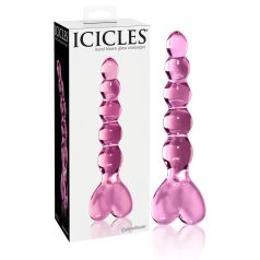 Icicles No. 43 - gyöngyös, szíves üveg dildó (pink) Icicles No. 43 - gyöngyös, szíves üveg dildó (pink)