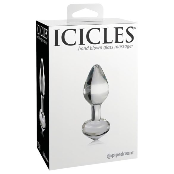 Icicles No. 44 - kúpos, üveg anál plug (átlátszó)
