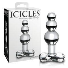 Icicles No. 47 - tripla gyöngyös, üveg anál plug (átlátszó)   Icicles No. 47 - tripla gyöngyös, üveg anál plug (átlátszó)