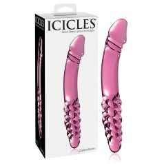 Icicles No. 57 - péniszes kétvégű üveg dildó (pink) Icicles No. 57 - péniszes kétvégű üveg dildó (pink)