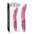 Icicles No. 57 - péniszes kétvégű üveg dildó (pink)