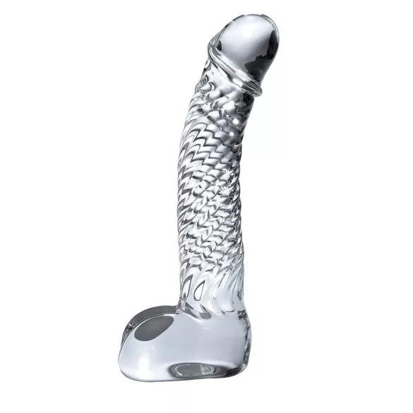 Icicles No. 61 - herés, péniszes üveg dildó (átlátszó)
