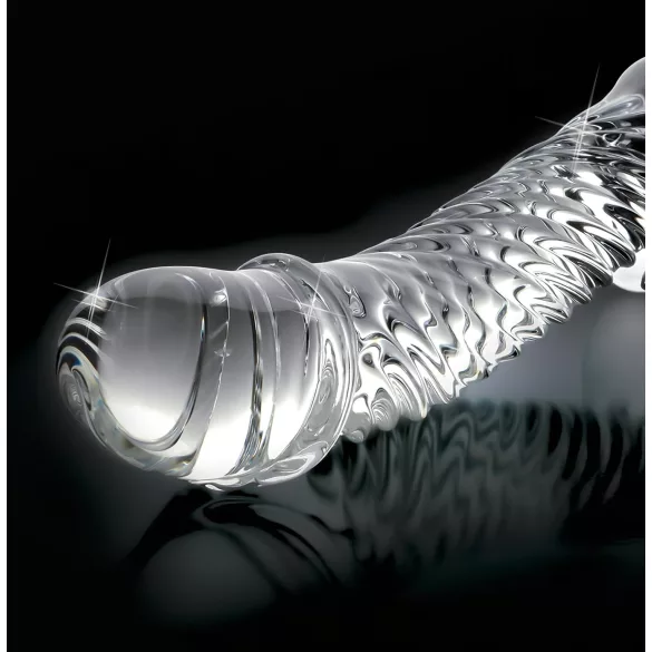 Icicles No. 61 - herés, péniszes üveg dildó (átlátszó)