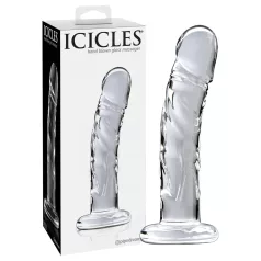 Icicles No. 62 - péniszes üveg dildó (átlátszó)