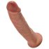 King Cock 9 - tapadókorongos élethű dildó (23cm) - sötét natúr