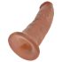 King Cock 9 - tapadókorongos élethű dildó (23cm) - sötét natúr