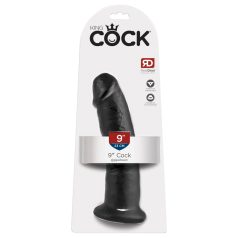 King Cock 9 - tapadótalpas dildó (fekete)