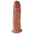 King Cock 10 - nagy tapadókorongos dildó (25cm) - sötét natúr