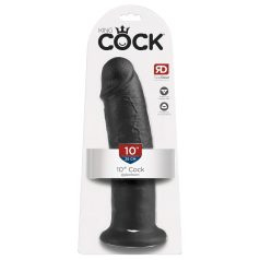 King Cock 10 - tapadókorongos dildó (25cm) - fekete