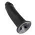 King Cock 10 - tapadókorongos dildó (25cm) - fekete