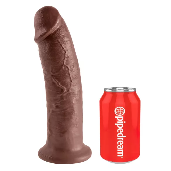 King Cock 10 - nagy tapadókorongos dildó (25cm) - barna