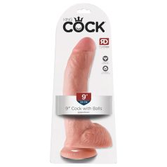 King Cock 9 - nagy tapadókorongos, herés dildó (23cm) - natúr   King Cock 9 - nagy tapadókorongos, herés dildó (23cm) - natúr