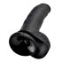 King Cock 9 - nagy tapadókorongos, herés dildó (23cm) - fekete