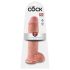 King Cock 11 - tapadókorongos, herés dildó (28cm) - natúr